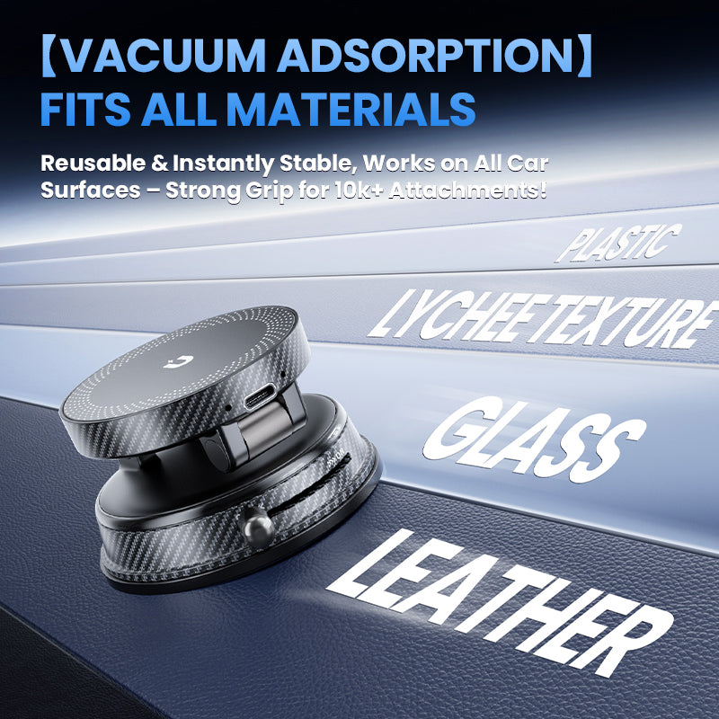 Raven Orbit: A14 Pro MagSafe Vacuum Car Mount - 15W Fast Charging & N52 Magnet