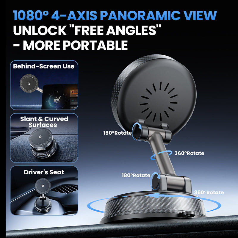 Raven Orbit: A14 Pro MagSafe Vacuum Car Mount - 15W Fast Charging & N52 Magnet